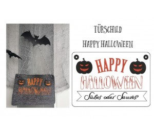 Stickdatei ITH - Türschild Happy Halloween